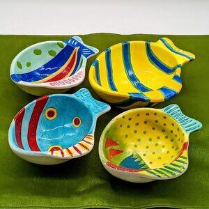 Collection of Boston Warehouse Hand-Painted Ceramic Fish Bowls (4)